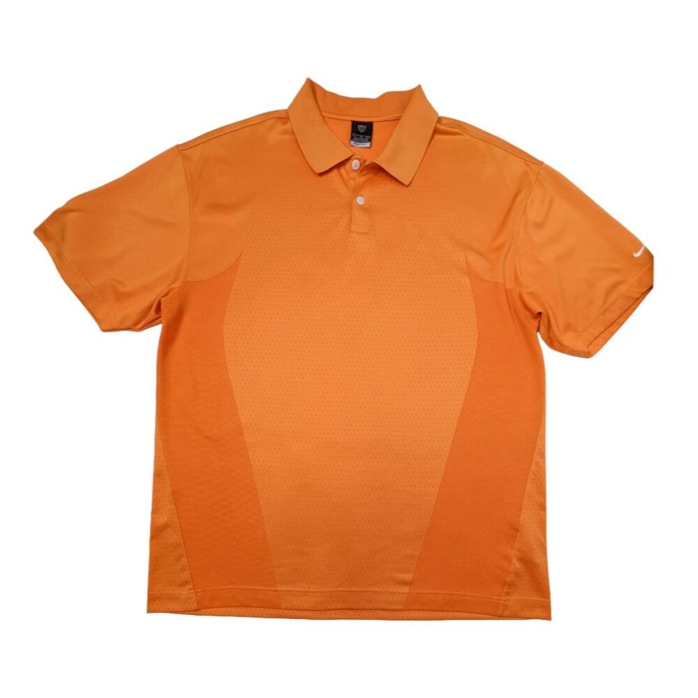 Vintage Nike Dri-Fit Polo Shirt Mens XL Orange Golf Breathable Stretch Jersey